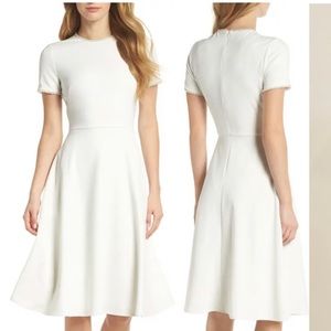 Gal Meets Glam ‘Victoria’ white pearl trim dress